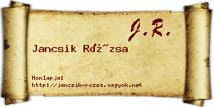 Jancsik Rózsa névjegykártya