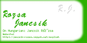 rozsa jancsik business card